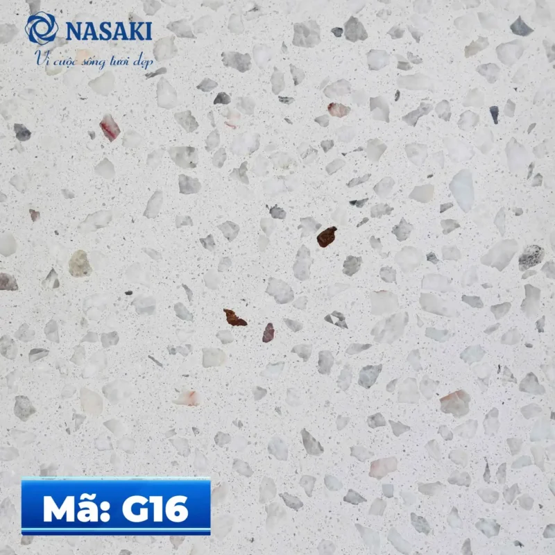Gạch Terrazzo Nasaki Trắng Hạt Ghi G16