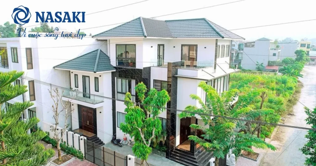 Biệt thự miền Bắc lợp ngói không nung NASAKI màu xám