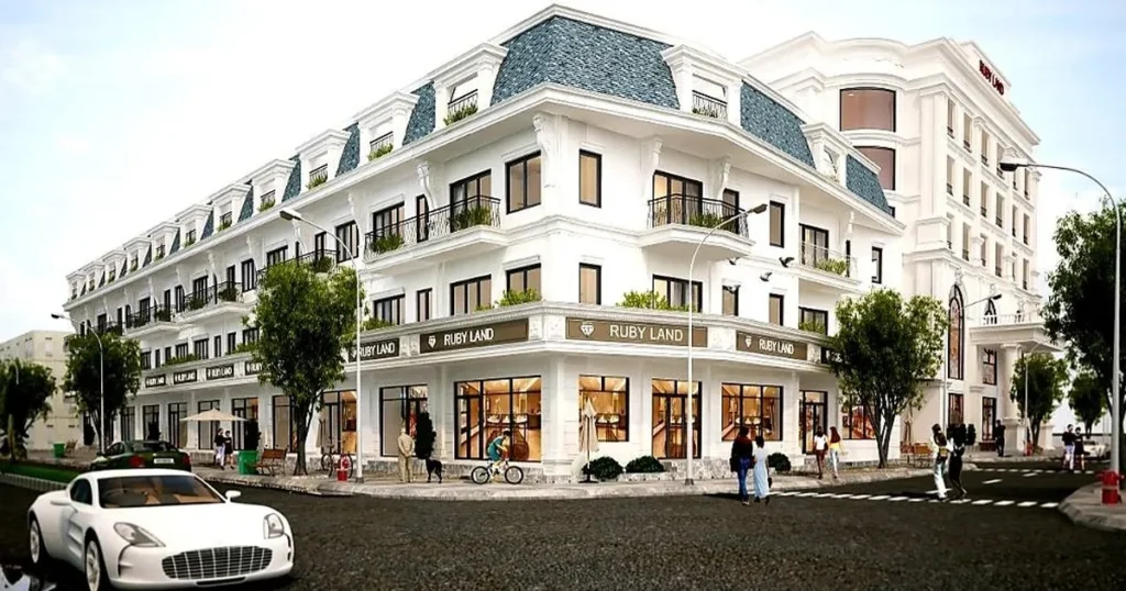 Dãy nhà phố thương mại Ruby Land Yên Bái lợp ngói Nasaki