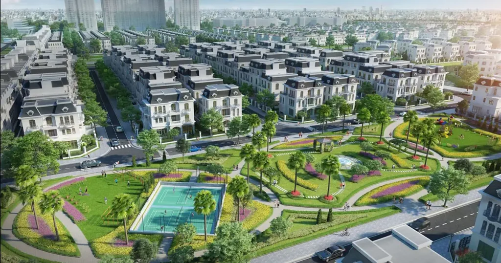 Toàn cảnh Vinhomes Star City Thanh Hóa với các dãy nhà lợp ngói
